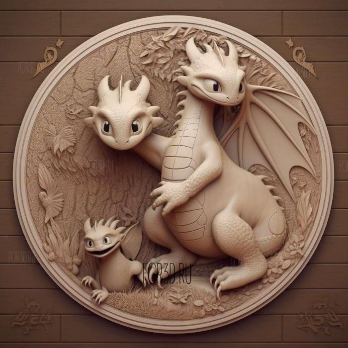 How to Train a Dragon 3 cartoon 3 stl model for CNC