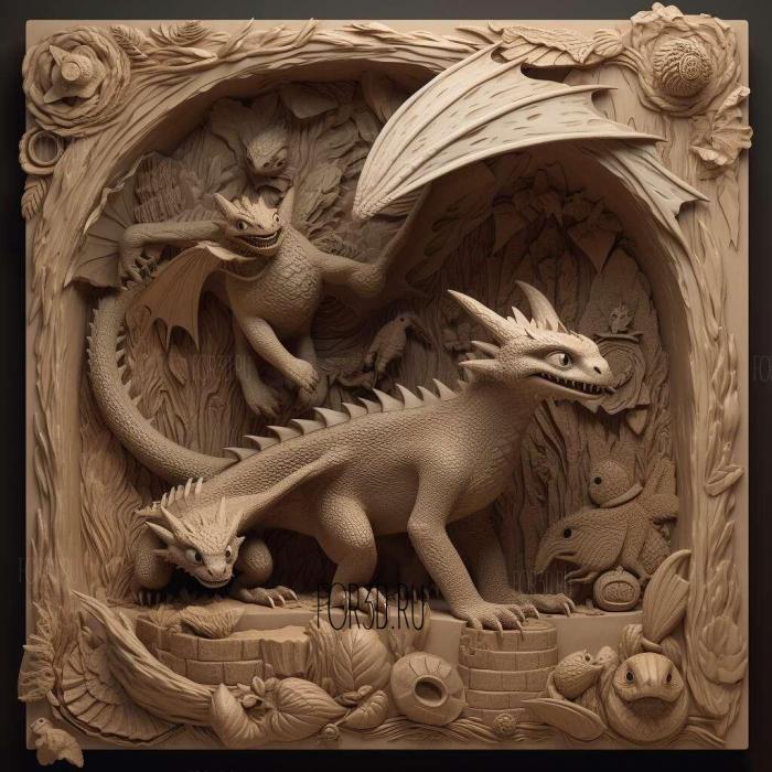 How to Train a Dragon 3 cartoon 4 stl model for CNC