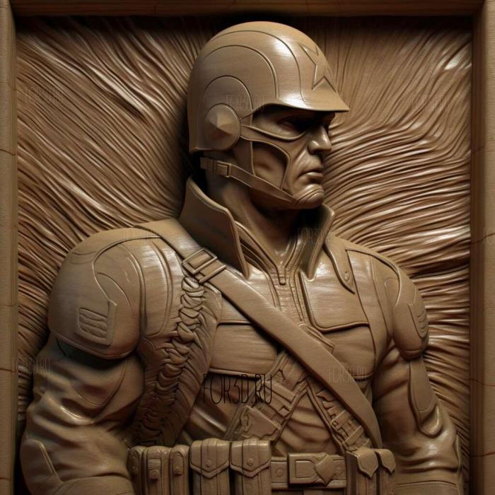 Captain America Super Soldier 2 stl model for CNC