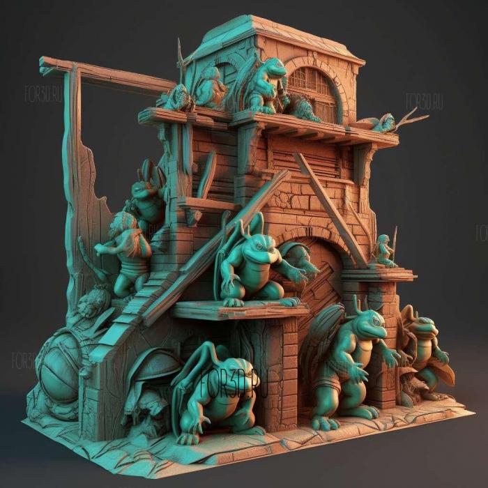 Teenage Mutant Ninja Turtles 1989 Arcade 2 stl model for CNC