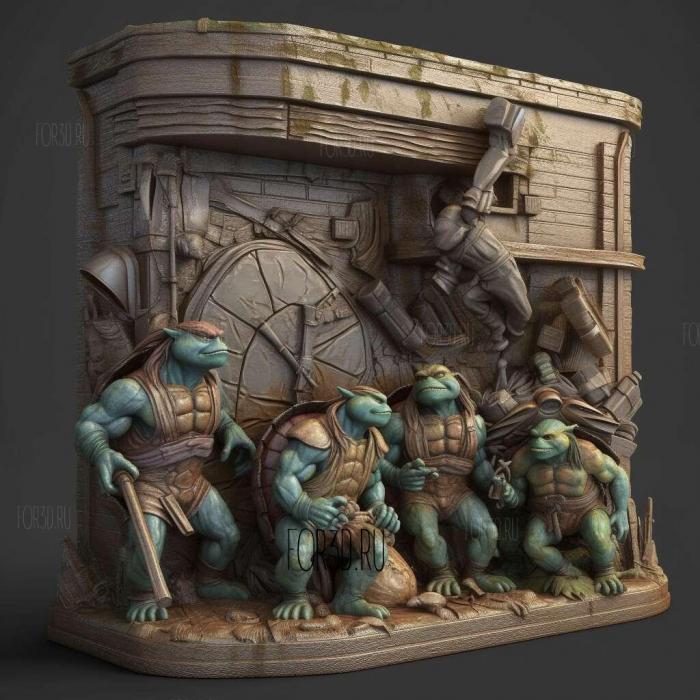 Teenage Mutant Ninja Turtles 1989 Arcade 4 stl model for CNC