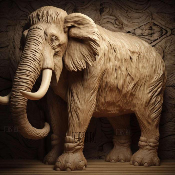 Kirgilakh mammoth famous animal 1 stl model for CNC