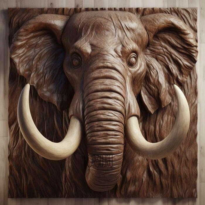 Kirgilakh mammoth famous animal 4 stl model for CNC