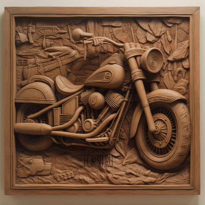 Harley and the Davidsons series 3 stl model for CNC