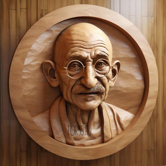 Mahatma GandhiGandhiBen Kingsley 1 stl model for CNC