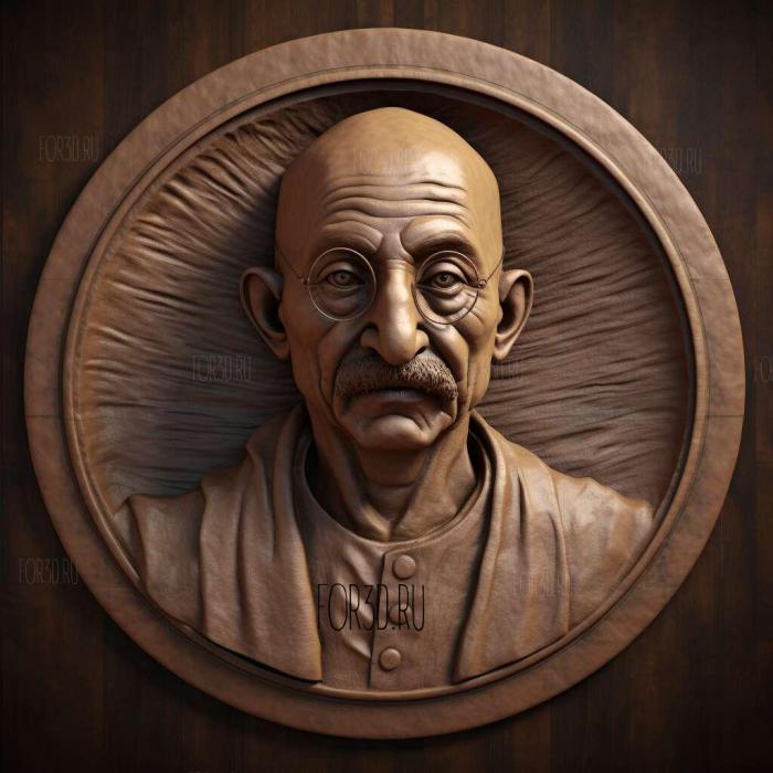 Mahatma GandhiGandhiBen Kingsley 2 stl model for CNC