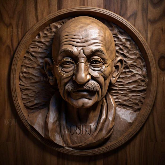 Mahatma GandhiGandhiBen Kingsley 3 stl model for CNC