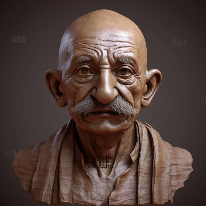 Mahatma GandhiGandhiBen Kingsley 4 stl model for CNC