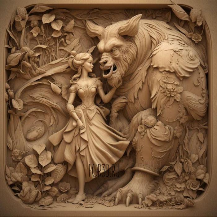 beauty and the beast 3 stl model for CNC