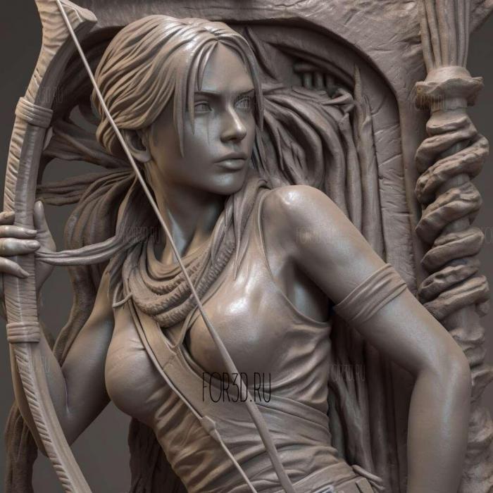 st Lara Croft Tomb Raider 2 stl model for CNC