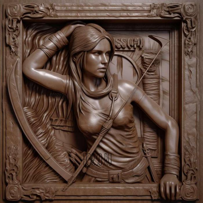 st Lara Croft Tomb Raider 3 stl model for CNC