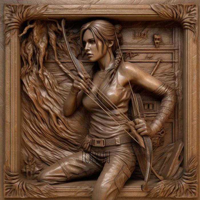 st Lara Croft Tomb Raider 4 stl model for CNC