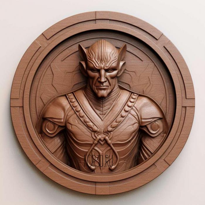 st Sinestro with round podium 3 stl model for CNC