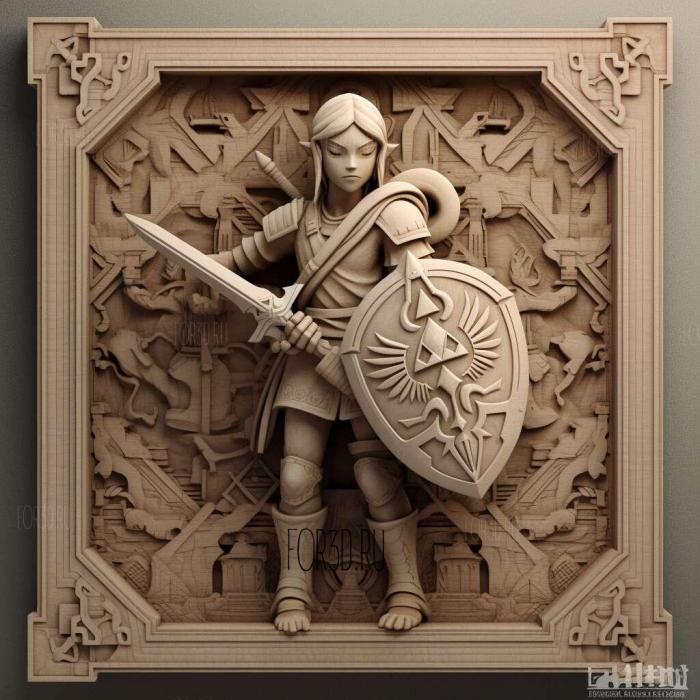 Link fromThe Legend of Zelda 3 stl model for CNC