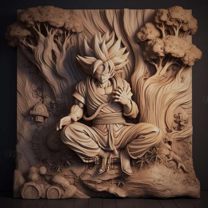 st Son Goku FROM NARUTO 3 stl model for CNC