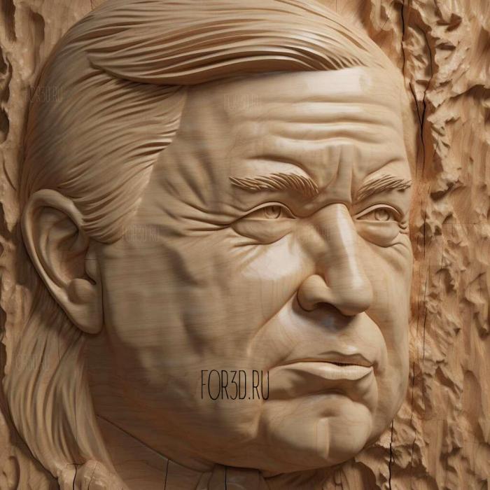 Donald Trump portrait 3 stl model for CNC