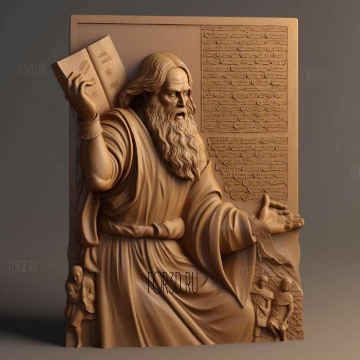 Moses The Ten Commandments by Charlton Heston 3 stl model for CNC