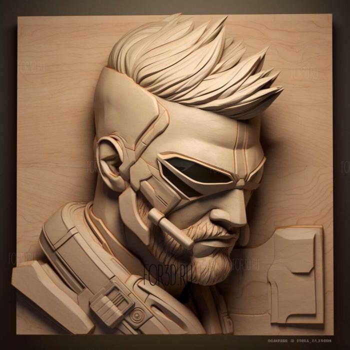 Adam Jensen Deus Ex Human Revolution 3 stl model for CNC