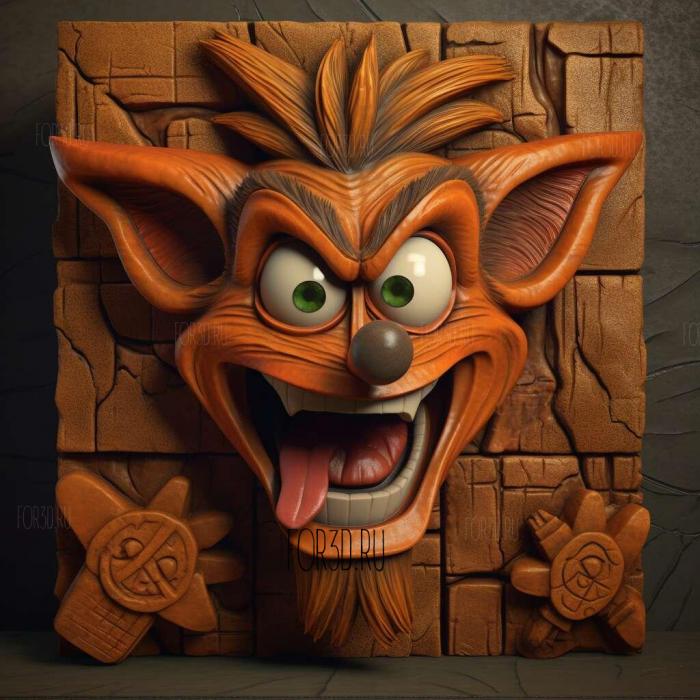 Crash Bandicoot from Crash Bandicoot 2 stl model for CNC