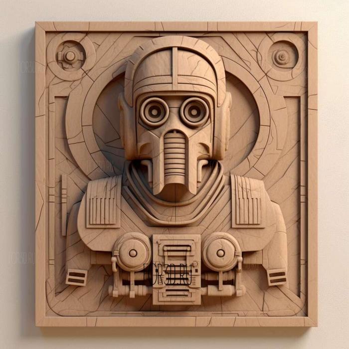 st is a scavenger robot from WALL I 1 stl model for CNC