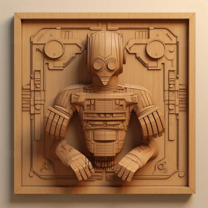 st is a scavenger robot from WALL I 3 stl model for CNC