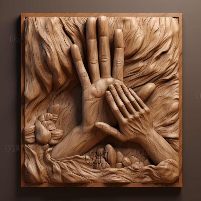 Hand of God series 2 stl model for CNC