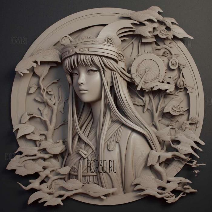 st Ajenma Jigoku ShoujoFROM ANIME 4 stl model for CNC