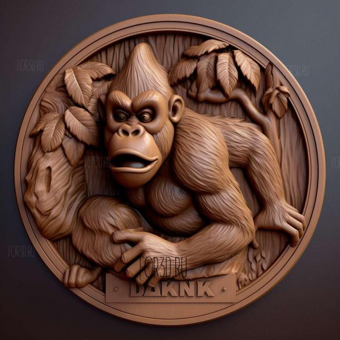 st Donkey Kong from Donkey Kong 3 stl model for CNC