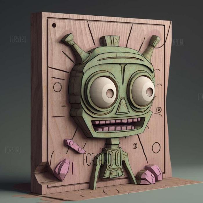 Invader ZIM TV series 1 stl model for CNC