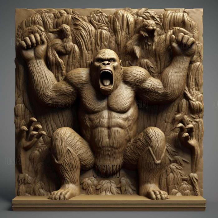 st king kong 3d model 2 stl model for CNC