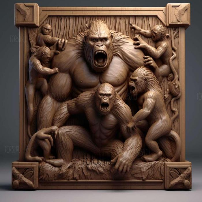 st king kong 3d model 4 stl model for CNC