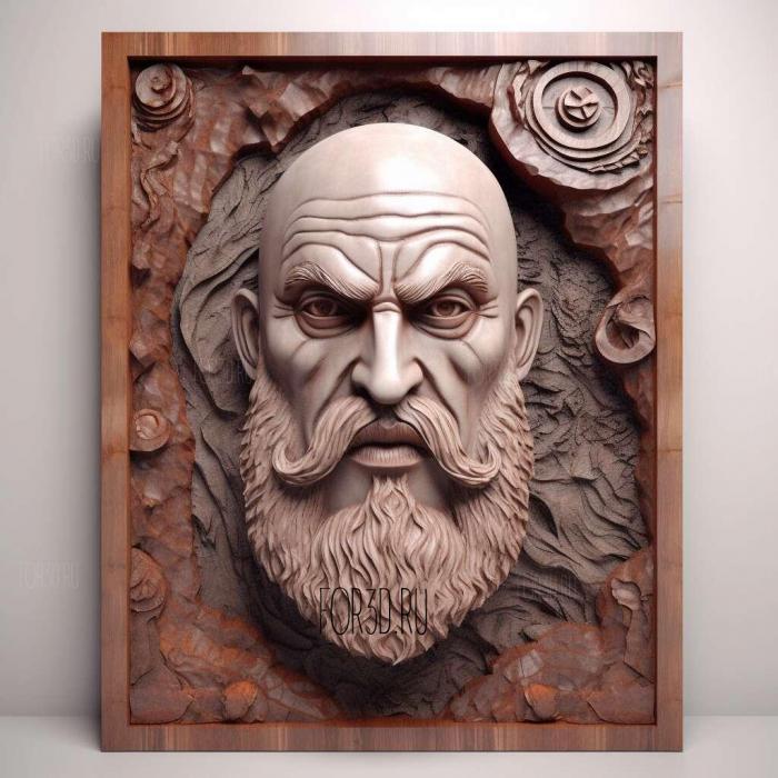 st Kratos God of War series 1 stl model for CNC