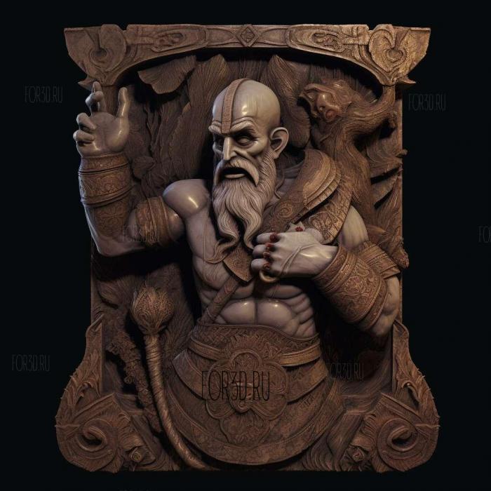 st Kratos God of War series 4 stl model for CNC