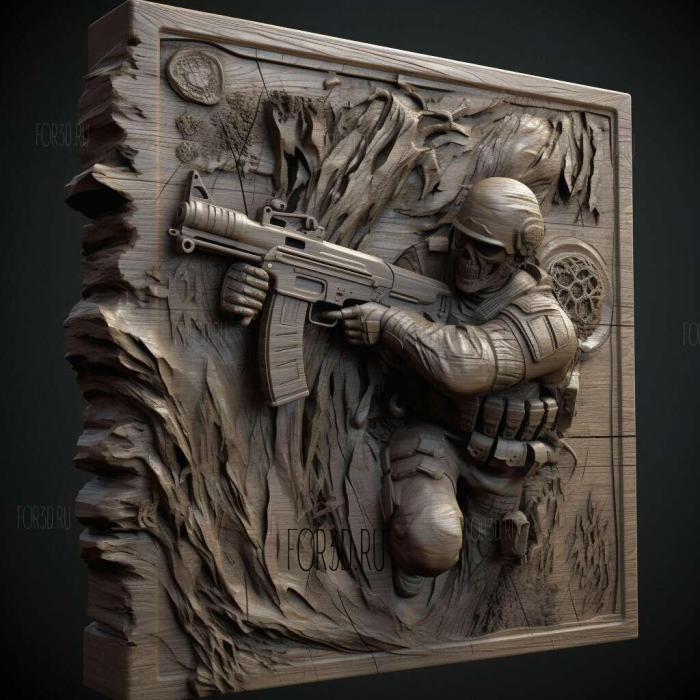 Call of Duty Black Ops Zombies 2 stl model for CNC