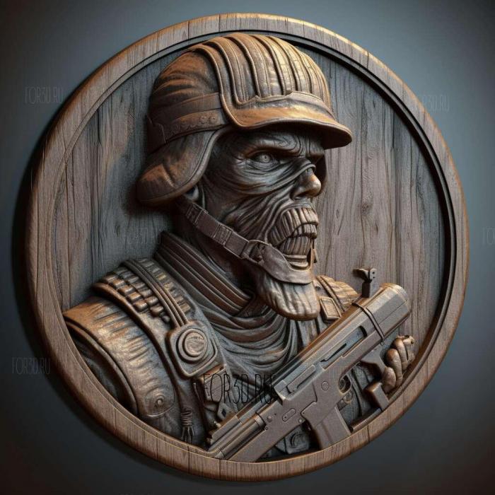 Call of Duty Black Ops Zombies 4 stl model for CNC