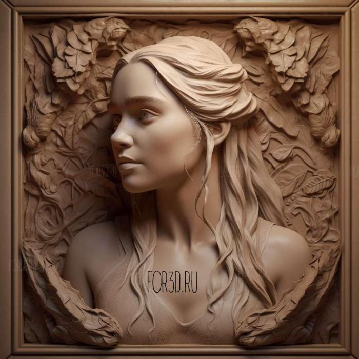 Daenerys Targaryen 2 3d stl модель для ЧПУ