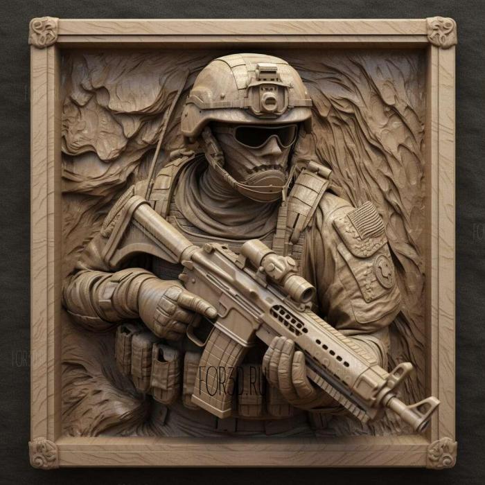 Call of Duty Online 1 stl model for CNC
