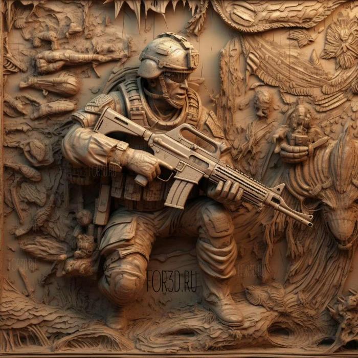 Call of Duty Online 3 stl model for CNC