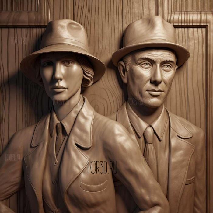 st Bonnie Parker and Clyde Barrow Bonnie and ClydeFaye DunRELIE 3 3d stl модель для ЧПУ