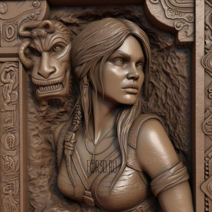 lara croft 3d model 1 stl model for CNC