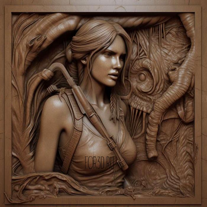 lara croft 3d model 2 stl model for CNC