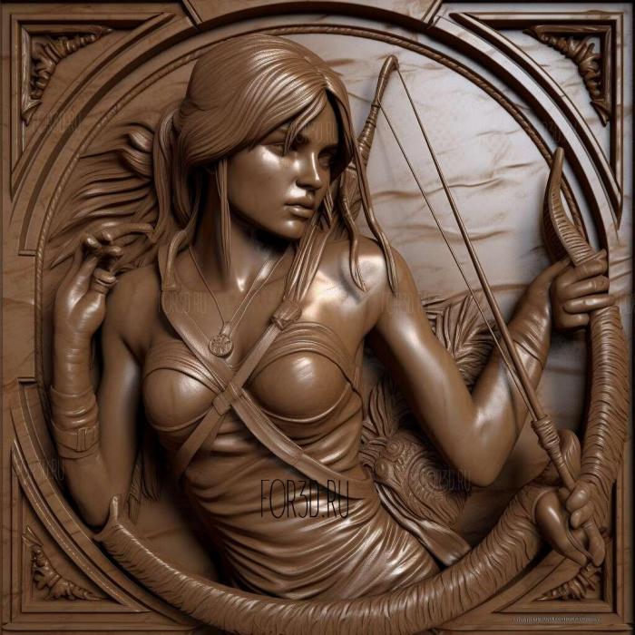 lara croft 3d model 3 stl model for CNC