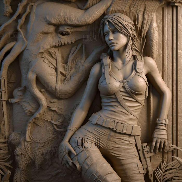 lara croft 3d model 4 stl model for CNC