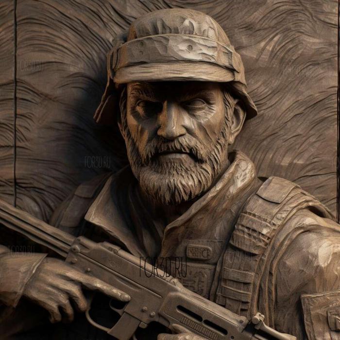 Call of Duty Ghosts Captain Price 3 stl model for CNC