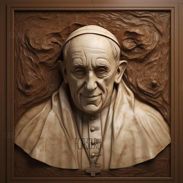 Pope Francis 3D portrait 1