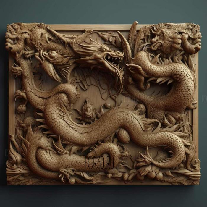 Frieze FROM Dragon Pearl 3 stl model for CNC