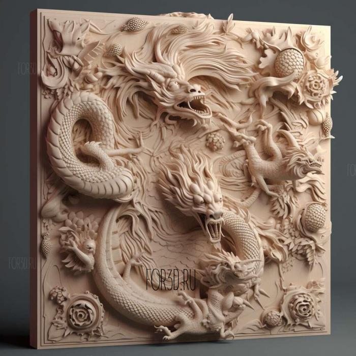 Frieze FROM Dragon Pearl 4 stl model for CNC