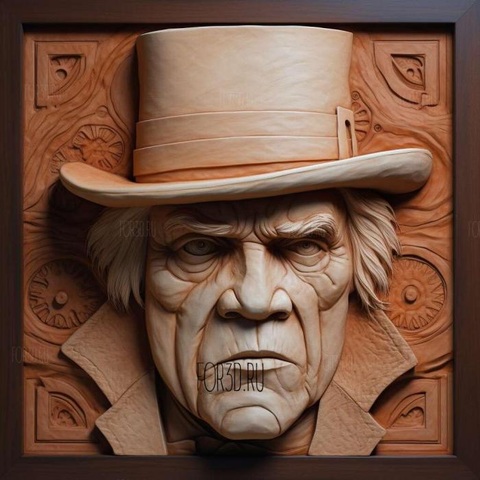 Alex DeLarge Clockwork OrangeMalcolm McDowell 3 stl model for CNC