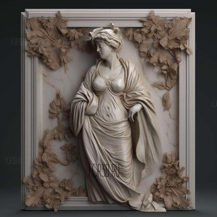 Madame Victoire Marble 4 stl model for CNC