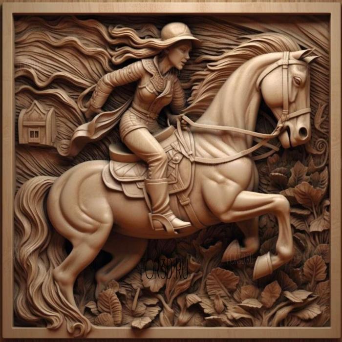 stl Spirit Riding Free series 1 stl model for CNC